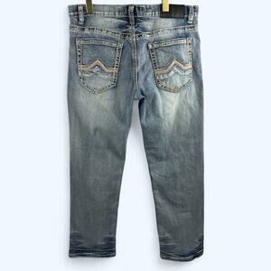 True Luck Mens Classic Straight Jeans 34x30 Light Wash